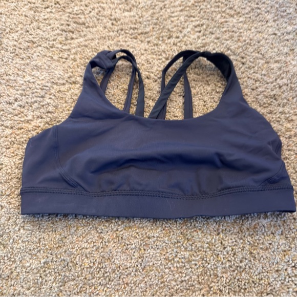 Lululemon Energy Bra Exhale Black - Strappy Mesh Size 8 - Picture 3 of 5